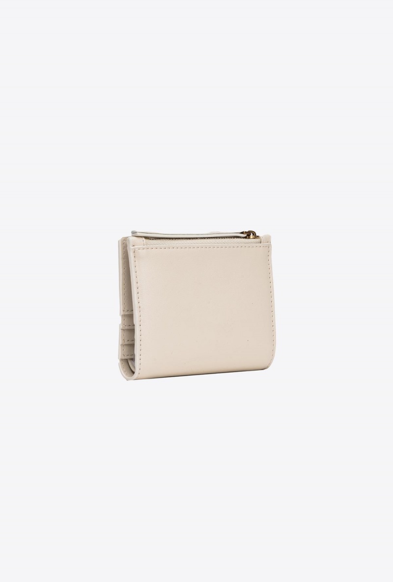 WHITE+WHITE-ANTIQUE GOLD Pinko Mini leather wallet | MYJKU14730