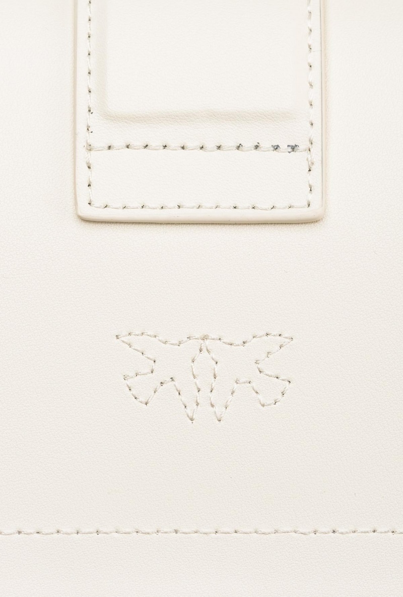 WHITE+WHITE-ANTIQUE GOLD Pinko Mini Love Bag One Painted Studs | EMYHC79329