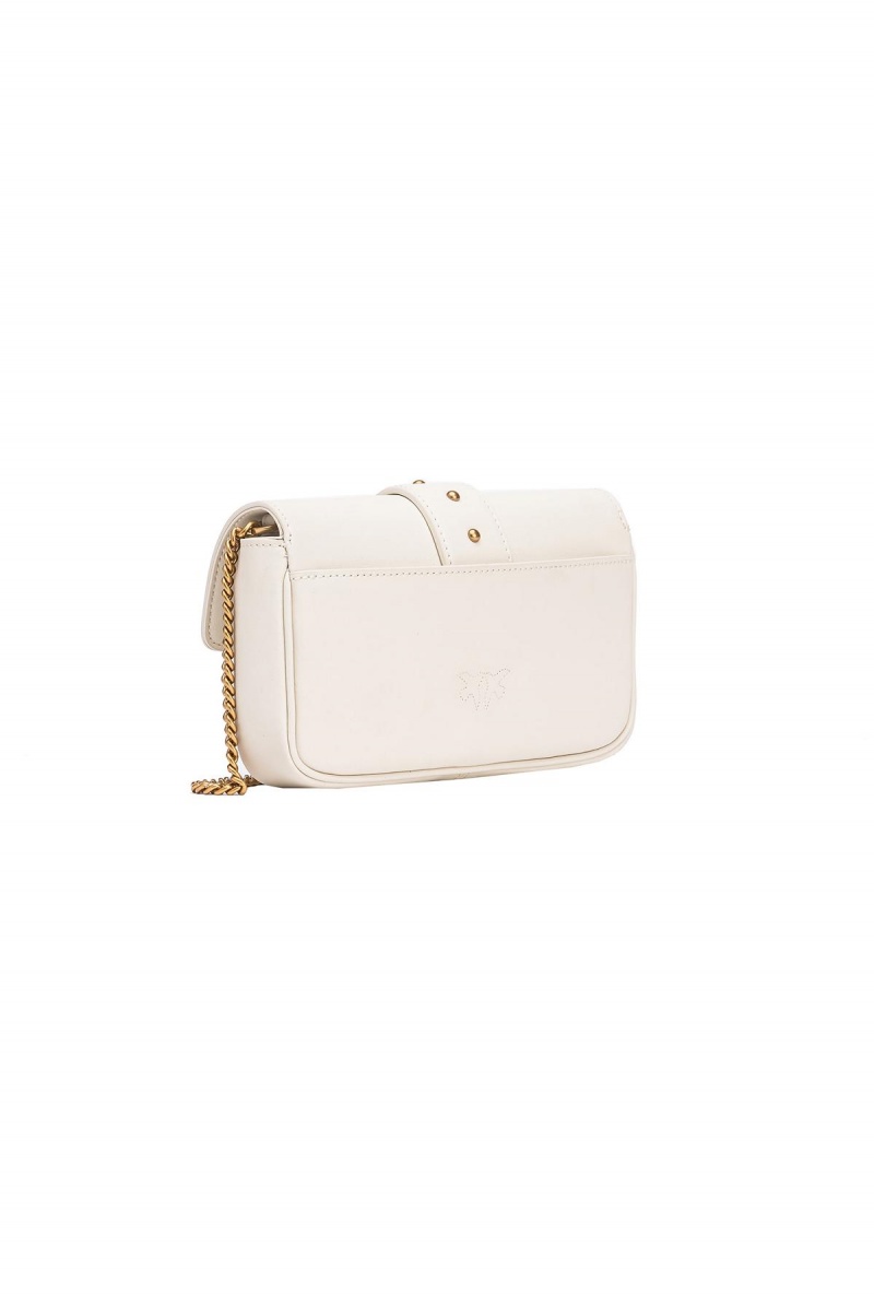 WHITE+WHITE-ANTIQUE GOLD Pinko Pocket Love Bag One Simply | UMYTG47840