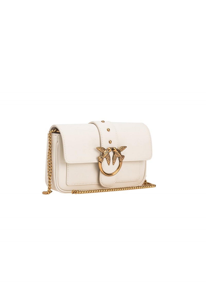 WHITE+WHITE-ANTIQUE GOLD Pinko Pocket Love Bag One Simply | UMYTG47840