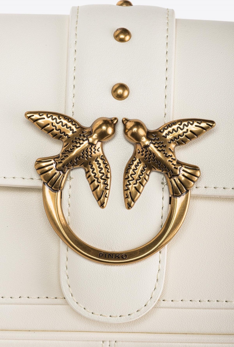 WHITE+WHITE-ANTIQUE GOLD Pinko Pocket Love Bag One Simply | UMYTG47840