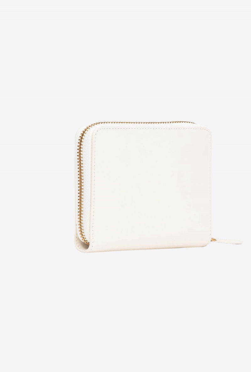 WHITE+WHITE-ANTIQUE GOLD Pinko Square leather zip-around purse | PMYQX66805