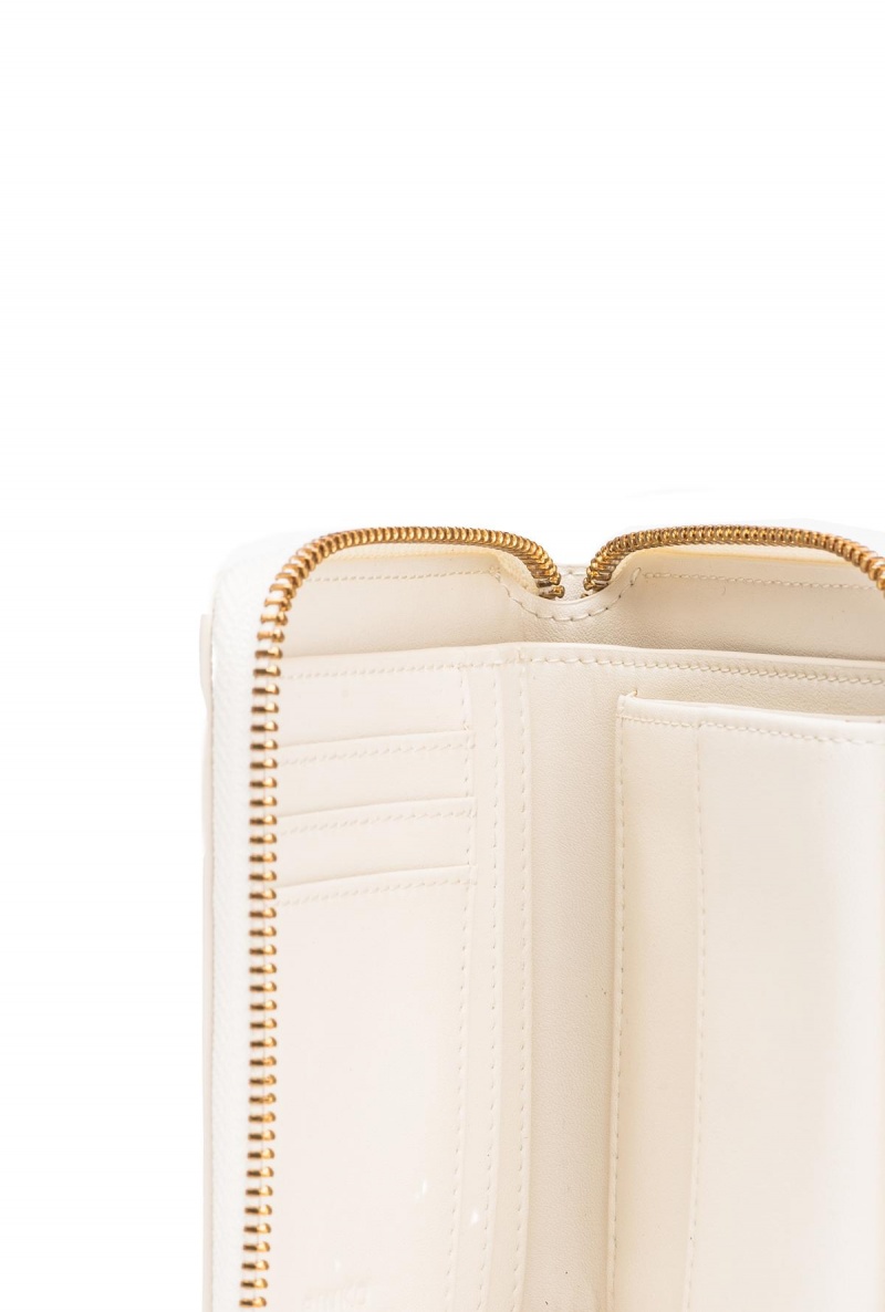 WHITE+WHITE-ANTIQUE GOLD Pinko Square leather zip-around purse | PMYQX66805