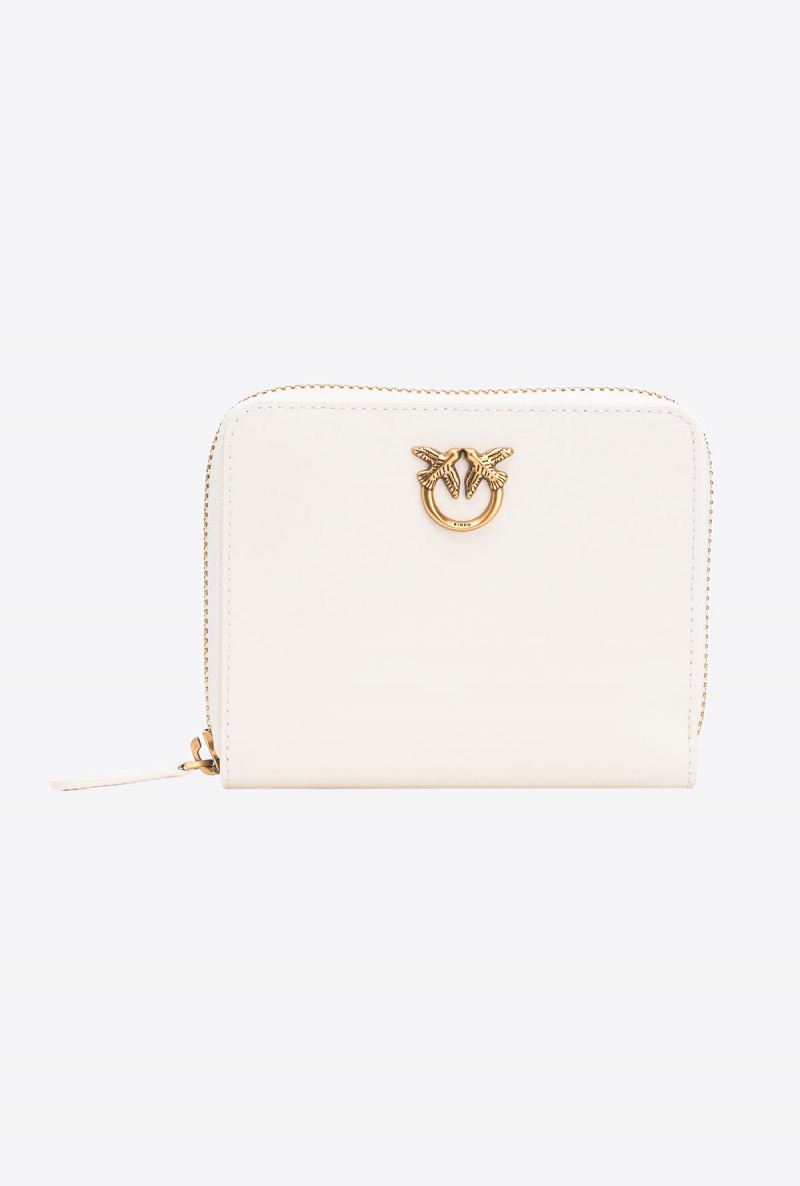 WHITE+WHITE-ANTIQUE GOLD Pinko Square leather zip-around purse | PMYQX66805