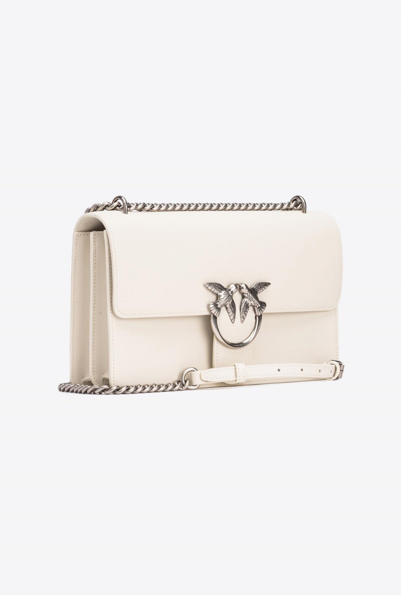WHITE+WHITE-OLD SILVER Pinko Classic Love Bag One Simply | FMYHY45963