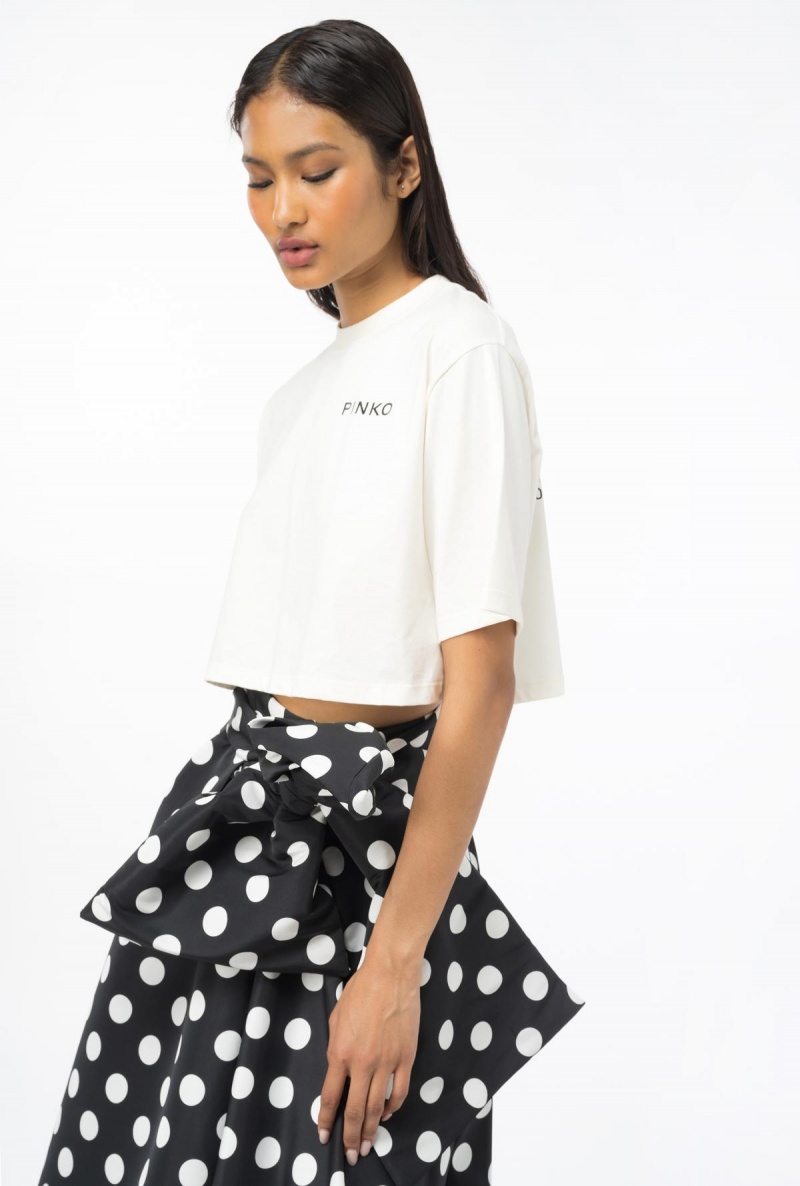 WINTER WHITE Pinko Lady crop top | SMYNY81946