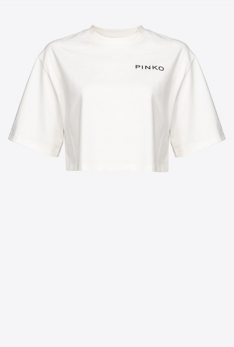 WINTER WHITE Pinko Lady crop top | SMYNY81946
