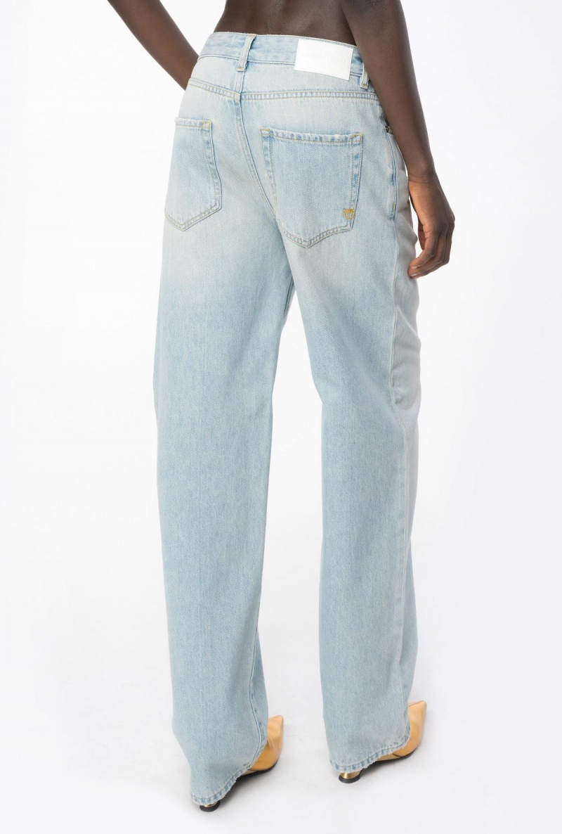 YELLOWED BLEACH WASH Pinko Vintage denim boyfriend jeans | XMYGW29826