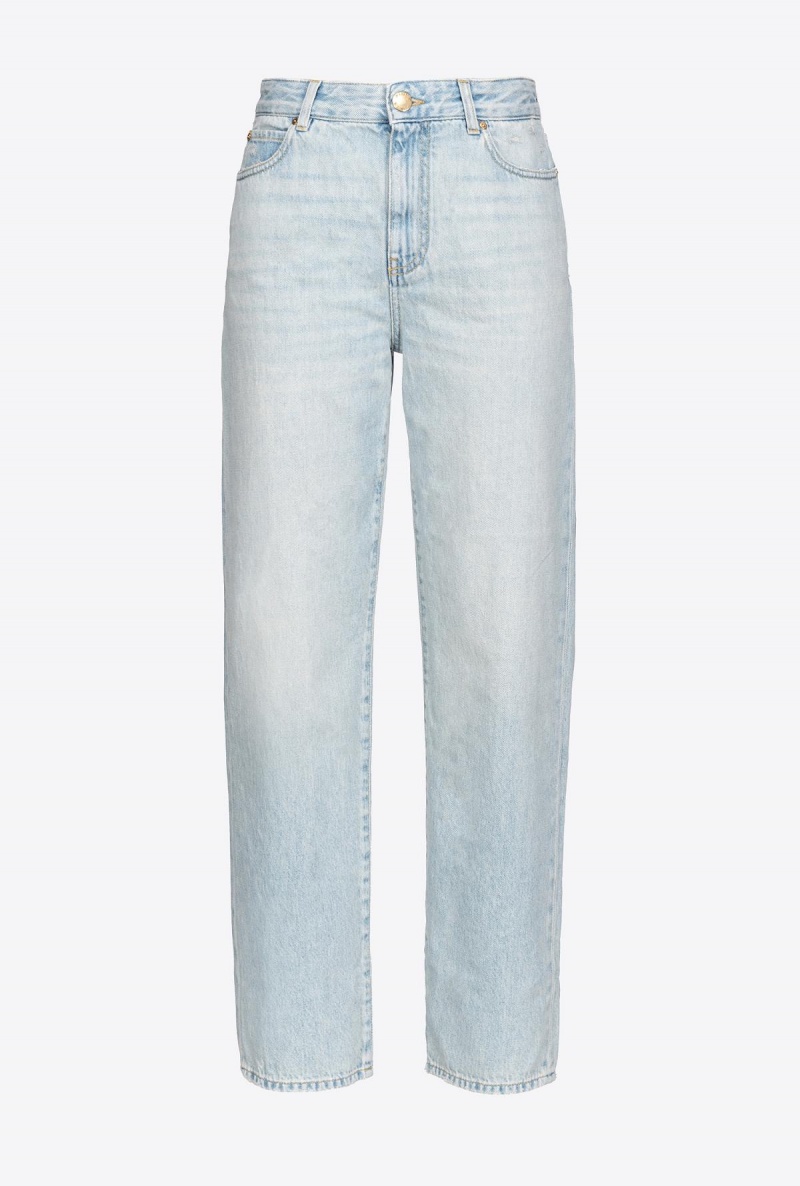 YELLOWED BLEACH WASH Pinko Vintage denim boyfriend jeans | XMYGW29826