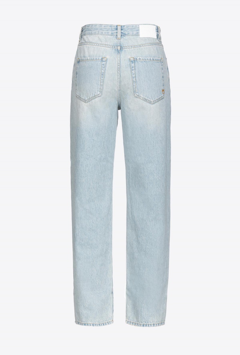 YELLOWED BLEACH WASH Pinko Vintage denim boyfriend jeans | XMYGW29826